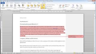 Microsoft Word 2010  Review Comment amp Track [upl. by Ytok]