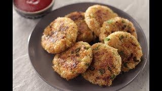 Leftover Rice Tikki  Sanjeev Kapoor Khazana [upl. by Roma]