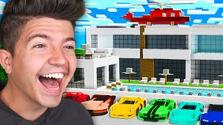 I Made 100 Players Build BILLIONAIRE Minecraft Houses ft Vikkstar123 [upl. by Carrington]