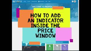 ProRealTime v111 FAQ  How to add an Indicator On Price [upl. by Nedle941]