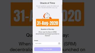 When was the Serum SRM decentralised exchange launched on Solana Timefarm Question of the day [upl. by Stav580]