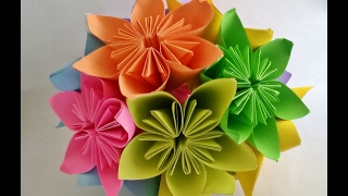 How to make  Kusudama Flower Ball  kusudama flower bouquet  Origami Flower Ball  Craftastic [upl. by Negiam]