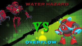 Comparison between Water Hazard and Overflow  Ben 10 Ultimate Alien  Ben 10 Reboot [upl. by Irv388]