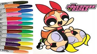 Powerpuff Girls Coloring Book Blossom Bubbles Buttercup Happy PPG Cartoon Network [upl. by Delia602]