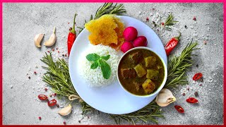 DELICIOUS RHUBARB STEW RECIPE  BAMA  طرز تهیه ی خورشت ریواس ترش و خوشمزه [upl. by Nuahs433]