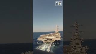 POV Landing on the USS Gerald R Ford aircraftcarrier shorts aircraftlanding navy [upl. by Notnilk797]