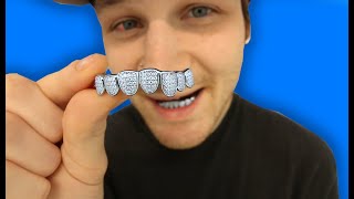 I Bought Moissanite Grillz For CHEAP AS GOOD AS REAL DIAMONDS [upl. by Kinelski]