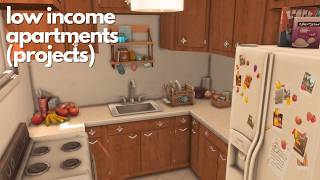 Low Income Project Apartments  Sims 4 Speed Build  CC in download [upl. by Nnire298]