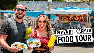 Ultimate MEXICAN FOOD TOUR  Playa del Carmen Travel Vlog  Street Tacos Carnitas Crickets amp MORE [upl. by Vickey]