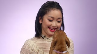 Lana Condor Plays With Puppies While Answering Fan Questions [upl. by Kerianne]