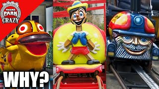 Top 10 TERRIBLE Roller Coaster Trains  CURSED IMAGES [upl. by Airemaj]