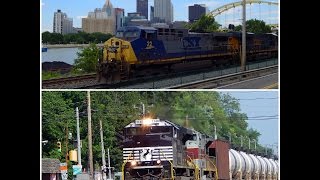 Railfanning Pittsburgh Area NS And CSX HD [upl. by Neibart]