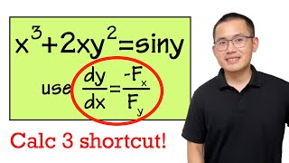 Implicit differentiation shortcut calculus 3 [upl. by Disharoon]