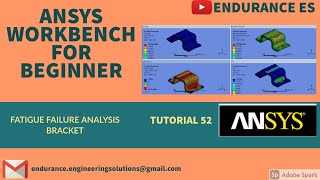 ANSYS Fatigue Analysis of Bracket Fatigue Failure  Fatigue Life  TUTORIAL 52 [upl. by Dorr]