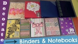 DECORATE BINDERS amp NOTEBOOKS  Back To School How To  SoCraftastic [upl. by Mosi]