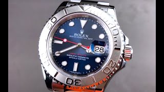 Rolex YachtMaster BLUE Dial 116622 Rolex Watch Review [upl. by Lindon]