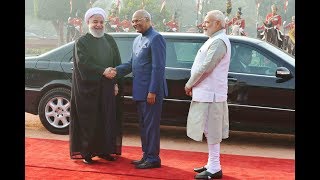 President Kovind accorded a ceremonial welcome to President Dr Hassan Rouhani of Iran [upl. by Lleral]