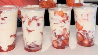 Receta de fresas con crema para negocio [upl. by Ashling]