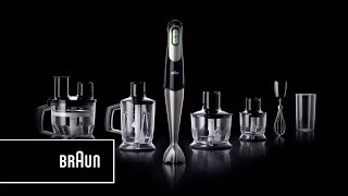 Braun Multiquick 7 Hand Blender One squeeze All speeds  Introduction Long Version [upl. by Wolfort]