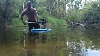 Fossil hunting on the Peace river and a creek in Florida and FINALLY found a megalodon tooth [upl. by Kronick]