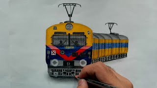 Drawing a train MEMU saturated Indian Railways [upl. by Cilegna943]