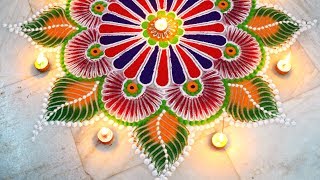 Rangoli for diwali  Easy unique rangoli using simple tools  diwali special  Art with Creativity [upl. by Dnob]