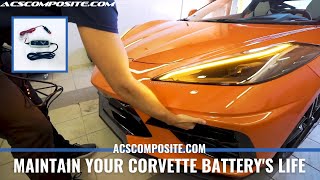 Easy Corvette Battery Charging amp Maintenance Guide Corvette Smart Charger  ACS Composite 454209 [upl. by Aikcin]