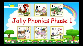 Jolly Phonics Phase 1 SATIPIN Review with Songs Vocabulary amp Interesting activities [upl. by Olinad]