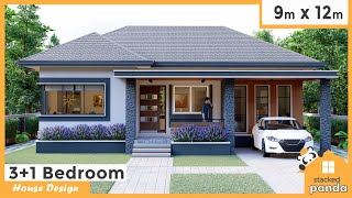 9 by 12 meters 29 by 39 ft 4 Bedrooms Modern House Design 126 square mtr 1356 square ft [upl. by Davon]