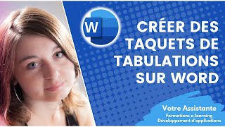 Créer des taquets de tabulations sur Word [upl. by Cacka949]