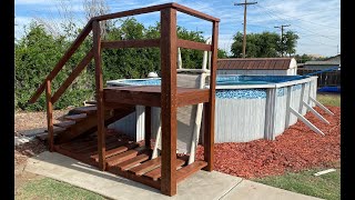 Building Above Ground Pool Stairs and Deck [upl. by Tila]