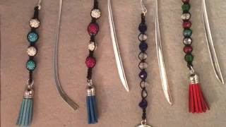 Beaded Book thong Bookmark Tutorial Using a waxed linen thread [upl. by Ettelliw]