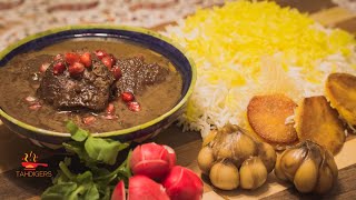 HowTo Persian Sour Pomegranate Molasses and Walnut stew quotKhoresh Fesenjoon خورش فسنجانquot [upl. by Ringe]