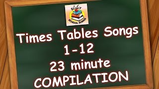 Times Tables Songs 112 for Kids  23 Minute Compilation from Silly School Songs [upl. by Hamlen595]