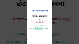 Retrenchmentvocab vocabulary spokenenlish ambienceenglish ielts pte [upl. by Durarte]