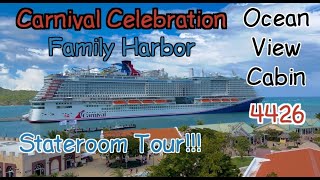 Carnival Celebration  Family Harbor  Ocean View Stateroom 4426 [upl. by Niryt]