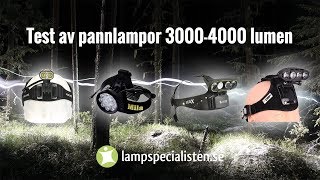 Test av pannlampor 30004000 lumen [upl. by Yzzik]