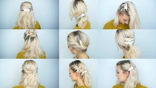 9 Frisuren mit 1 Haarschmuck  OlesjasWelt [upl. by Morry]