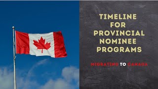 Provincial Nominee Programs in Canada Timeline [upl. by Ordnael869]