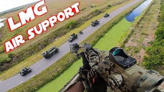 Airsoft quotLittle Birdquot Helicopter Mission  LMG Air Support [upl. by Macario]