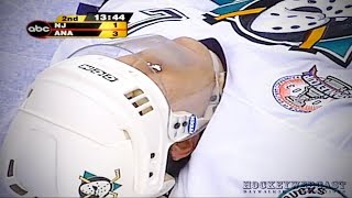 quotOff The Floor On The Boardquot  Scott Stevens  Paul Kariya  Stanley Cup Final 2003 HD [upl. by Eletnahs]