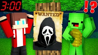 Scary GHOSTFACE From SCREAM is WANTED by JJ and Mikey At Night in Minecraft Challenge  Maizen [upl. by Chaiken86]