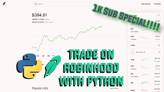 Trade on Robinhood with Python API  Tutorial For Beginners [upl. by Elleivad]