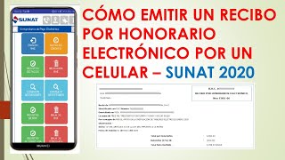 Como emitir un recibo por honorario electronico 2020  Por celular [upl. by Gardas8]