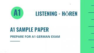 A1 German Exam Sample Paper Listening Tips  A1 Model Questions Hören A1 Zertifikat deutsch Prüfung [upl. by Langley]