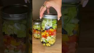 Southwest blackbean salad jars mealprep plantbased easyrecipe healthylunch plantbasedrecipes [upl. by Laural]