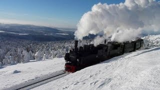 Traumhafte Impressionen von der winterlichen Brockenbahn  steam trains in winter [upl. by Diogenes]