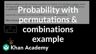 Probability with permutations amp combinations example taste testing  Probability amp combinatorics [upl. by Aliab]