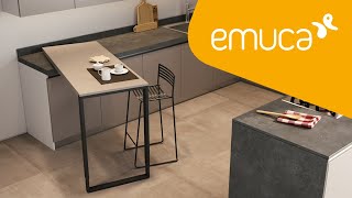 How to mount a sliding and rotating Sestante table with legs in a kitchen island – Emuca [upl. by Clower]