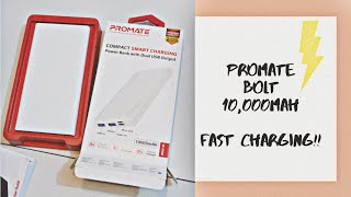 PROMATE POWER BANK  10000 MAH  DUAL USB OUTPUT [upl. by Armil]